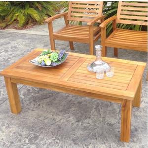 Table de jardin extérieure en teck américain, fabriquée en Indonésie, meubles en bois massif - Product Image 1