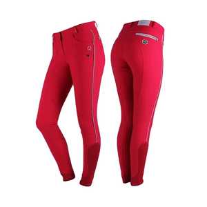 Pantalones de equitación con parche de silicona en la rodilla, agarre fuerte, pantalón ecuestre para mujer, logotipo personalizado, OEM, ODM, precio competitivo, calidad de exportación - Product Image 1