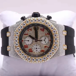 Reloj de Cuarzo con Diamantes Moissanite Estilo Iced Out de Steel Glow Trend para Hombre con Bisel de Alto Brillo y Construcción de Acero Premium - Product Image 1