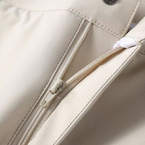 Men's Beige Solid Polyester Bermuda Shorts Mid Waist Button Fly Casual Quick Dry With Pockets - Product Image 5