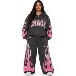 White <b>Blue</b> Oversized Drop Shoulder <b>Women</b> Cotton <b>Fleece</b> Sweatsuit Heavyweight Loose Winter Casual Fit Tracksuits - Product Image 4