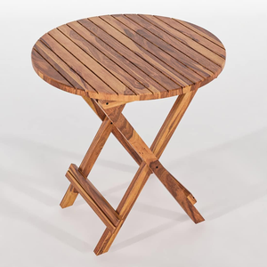 Table ronde pliable en bois de Sheesham, table basse portable en bois pour balcon, patio, jardin, salon, meubles d'extérieur et d'intérieur - Product Image 4