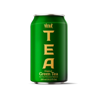 Green Tea Original Drink, Aluminum Can 330ml, No Added Sugar, VINUT Brand For Wholesale, Beverage Distributor, Refreshing - Product Image 1