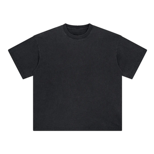 T-shirts pour hommes en coton et polyester délavés à l'acide, vente en gros, séchage rapide, coupe ample, résistants, style décontracté d'été, tricotés colorés - Product Image 2
