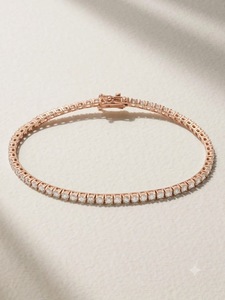 Bracelet tennis classique en or massif 14 carats avec diamants ronds de 2,5 mm couleur DEF VVS2 pour femme, bijoux de mode avec diamants de laboratoire - Product Image 1