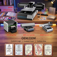 Printer UV Flatbed 6090 DX7 XP600 I3200HD Print Head PVC/ Telur/Kartu/Botol/Bola Golf/Casing Ponsel/TPU Patch Printer 600x900mm