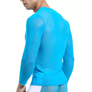 Transparent Clubwear Men's Mesh Sheer T-<b>shirt</b> Men Transparent Long Sleeve Tee See-through Mesh <b>Shirt</b> <b>Y2k</b> Men's Swimming <b>Shirt</b> - Product Image 5
