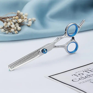 Tijeras de Adelgazamiento de Cabello Rectas y Afiladas para Diestros, de Acero Inoxidable Alemán con Alto Contenido de Carbono, Mango Ergonómico de Seguridad - Product Image 2