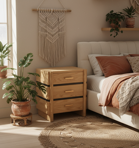 Nightstand 3 Drawer Solid Mango Bed <b>Frame</b> for Bedroom Indoor Wholesale Export Quality Home Furniture OEM ODM Wood Furniture - Product Image 6