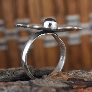 925 Sterling Silver Amethyst Flower <b>Statement</b> <b>Ring</b> Natural Purple Gemstone Anniversary Gift - Product Image 5