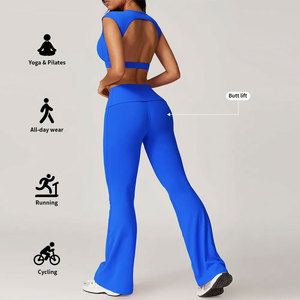 Wholesale 2024 OEM Custom High Waist Women legging & <b>bra</b> Sets best Quality High Street Wear Women Yoga Fitness Gym Sets - Product Image 6