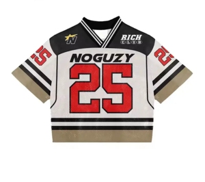 Maillots de football américain en maille 100 % polyester de qualité supérieure, vente en gros, faible MOQ, impression par sublimation, col en V, coupe ample, pour hommes - Product Image 1