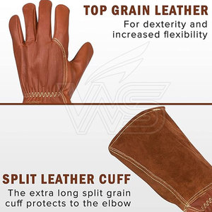 Gants Falcon en cuir durable, texture douce, doigts flexibles, imperméables, respectueux de l'environnement, sangle de poignet sécurisée, construction confortable - Product Image 6