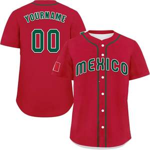 เสื้อเบสบอลเม็กซิโกแบบปรับแต่งได้ ชื่อและหมายเลขส่วนตัว แขนสั้น ชุดแฟนคลับเม็กซิกันสำหรับทีม - Product Image 5