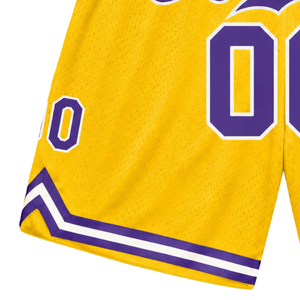 <b>Men</b> <b>Yellow</b> Purple Sublimated Mesh Basketball <b>Shorts</b> Breathable Polyester Sportswear Team Game <b>Shorts</b> Competition Wear Clothing - Product Image 5