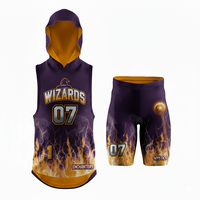 Ensembles d'uniformes de football américain 7v7 personnalisés en gros – Maillot de compression sans manches à capuche respirant et anti-humidité