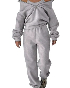 Surdimensionné Respirant Personnaliser Costume de Sport pour Femme Polaire Athleisure Sets Survêtement Meilleure Qualité - Product Image 6