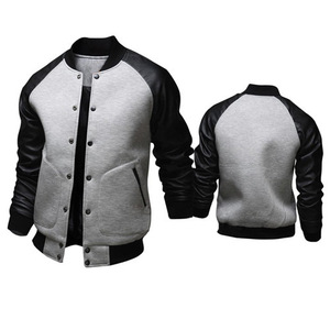 Plus Size Custom logo <b>Jacket</b> Baseball Varsity <b>Jacket</b> Plain Wholesale Blank Varsity <b>Jacket</b> <b>Leather</b> Sleeves for Men - Product Image 3
