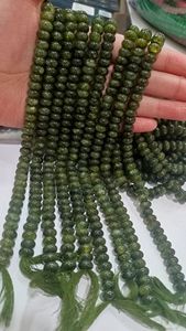Perles de pierres précieuses en quartz tourmaline verte naturelle, rondelles de 8 mm, 8 pouces - Product Image 5