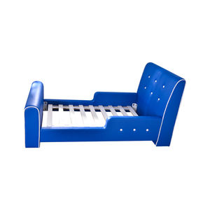 Cama para Niños Pequeños con Estructura de Madera Maciza, Tapizada en Terciopelo, Cama Individual para 1-3 Años, Moderna, Ecológica y Duradera, para Dormitorio, Escuela u Hospital - Product Image 5