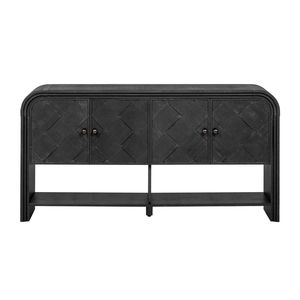 Consolle Versatile U_Style con Doghe in Legno Intrecciato e Impiallacciatura in Legno Massello per Ingresso, Corridoio, Soggiorno o Foyer - Product Image 3