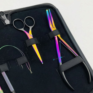 Pince plate professionnelle pour extensions de cheveux, en acier inoxydable de qualité chirurgicale, kit d'outils multi-plasma, logo personnalisé, usage commercial - Product Image 4