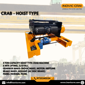 เครนยกของหนัก INOVIC CRM รุ่น Ton Heavy Duty EOT Crane Crab Unit |   รถรอกไฟฟ้าแบบคานคู่สำหรับงานก่อสร้างโลหะพร้อมสลิงลวดสลิงแบบยกสูง - Product Image 3
