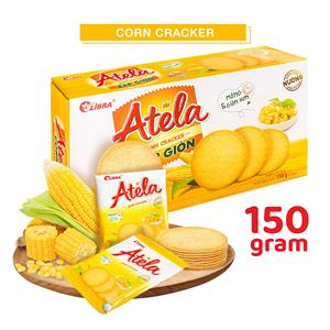 Atela HALAL Crispy Corn Crackers 150g Caja de galletas dulces saladas bajas en grasa Embalaje de bolsitas Producto FMCG de Vietnam Precio - Product Image 2