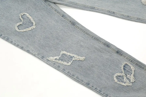 Pantalones vaqueros de mezclilla de estilo casual vintage con logotipo bordado personalizado de la mejor calidad para hombre - Product Image 3