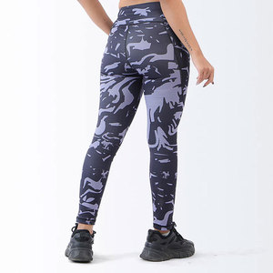 Elastic Waist & Solid Print <b>Patterns</b> High Waist Tummy Control Breathable Exercise <b>Leggings</b> Women High Quality Fitness <b>Leggings</b> - Product Image 3