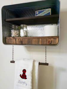 Customised Vintage Farmhouse Rustic Decor Galvanized Metal Washtub <b>Shelf</b> Storage Rack Hot Direct Factory <b>Wall</b>-Mounted Holder - Product Image 2