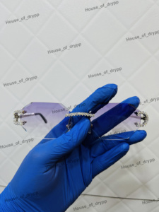 Gafas de Sol de Lujo con Incrustaciones de Diamantes Moissanite y Plata 925, Estilo Hip Hop, para Unisex - Product Image 6