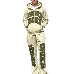 Men's Oversized Zip Up Hoodie Sweatpants Set <b>Vintage</b> Washed Heavyweight Fleece <b>Tracksuit</b> Casual Streetwear Two Piece Outfit - Product Image 1
