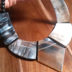 Collar de Cuerno de Búfalo para Mujer, Estilo Clásico, con Engaste de Bisel, Bañado en Rodio Negro, Hecho a Mano, Natural, de Alta Calidad, Regalo - Product Image 4