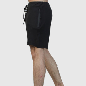 Pantalones Cortos Bermuda para Hombre, Negros, con Estampado de Letras, Cintura Media, Logotipo Frontal, Cintura Elástica, Tejido de Punto Transpirable, con Bolsillos - Product Image 2