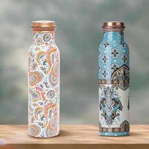 <b>Unicorn</b> Print Copper Water Bottle Pure Copper Drinking Bottle Leak Proof Reusable Ayurvedic Travel <b>Gift</b> Bottle - Product Image 5