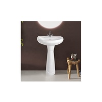 Vasque rectangulaire moderne sur pied en céramique, surface émaillée, résistante à l'eau, écologique, pour salle de bain et hôtel (vente en gros)