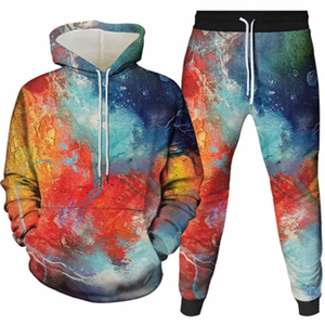 Unisex Black Green Paisley Print Tracksuit Full Zip Hoodie <b>Joggers</b> <b>Set</b> Casual Sportswear Breathable Polyester Autumn Wear - Product Image 5