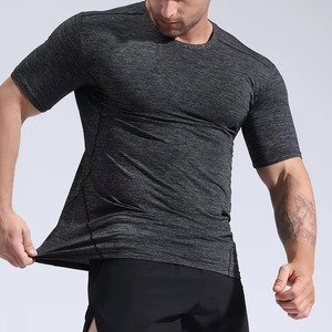 Fabricant de vêtements de sport personnalisés, t-shirt de compression athlétique, tissu respirant en polyester et élasthanne, OEM ODM, marque privée, faible MOQ - Product Image 2