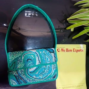 Sacs de rangement pour vêtements faits à la main, brodés de perles violettes, motif tortue de mer, écologiques, durables, 100% coton, pour bijoux - Product Image 1