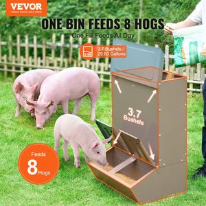 Comedero de Acero Reforzado para Cerdos, Capacidad de 3.7 Bushels, Doble Puerta, Comedero Multiusos para Lechones, Comedero para Animales - Product Image 2