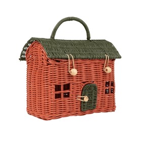 Panier de rangement en rotin en forme de maison mignonne avec poignée pour la décoration de la maison - Product Image 3
