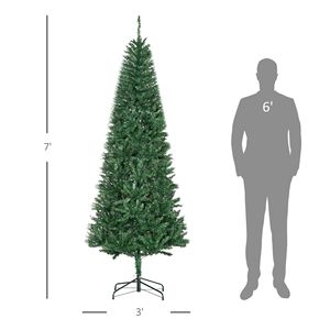 Albero di Natale Artificiale Verde Sottile da 2,1 m con 865 Punte Realistiche in Materiale PE PVC per Decorazioni Domestiche e Festive - Product Image 3