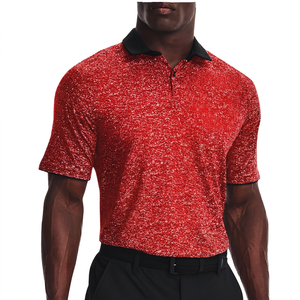 Polo de Manga Corta Negro para Hombre, Tejido Transpirable, Corte Regular Informal - Product Image 2