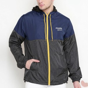 <b>Mens</b> Urban Style Contrast Hooded <b>Jacket</b> Lightweight Street Fashion <b>Running</b> Windbreaker Modern Zip Front Athletic Outerwear - Product Image 1