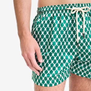 <b>Mens</b> Green Geometric Swim <b>Trunks</b> Quick Dry Beach Shorts Drawstring Summer Board Shorts OEM Wholesale <b>Mens</b> Printed Swim <b>Trunks</b> - Product Image 6