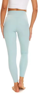 Leggings pour femmes de haute qualité, taille mi-haute, séchage rapide, respirants, écologiques, extensibles, sans coutures, longueur intégrale, en nylon et élasthanne, pour le fitness - Product Image 3