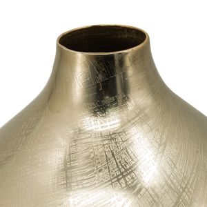 Vase en métal aluminium 8,5x8,5x18,5 avec rayures dorées 8,5x8,5x18,5 Vase en métal à rayures dorées - Product Image 4