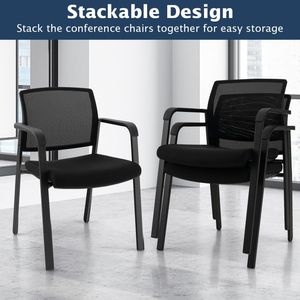 Juego de 2 Sillas Apilables con Asiento Acolchado para Salas de Recepción y Salas de Espera - Product Image 6