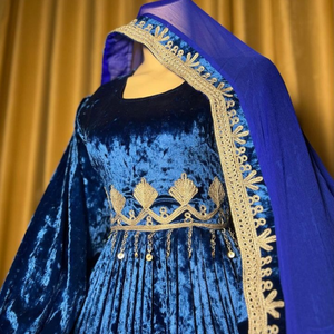 ชุดกำมะหยี่ปักลายเหรียญบาลอชิแบบดั้งเดิม ชุดคู่ชนเผ่ากุจิอัฟกัน ชุดแต่งงานชนเผ่าบันจารา - Product Image 5